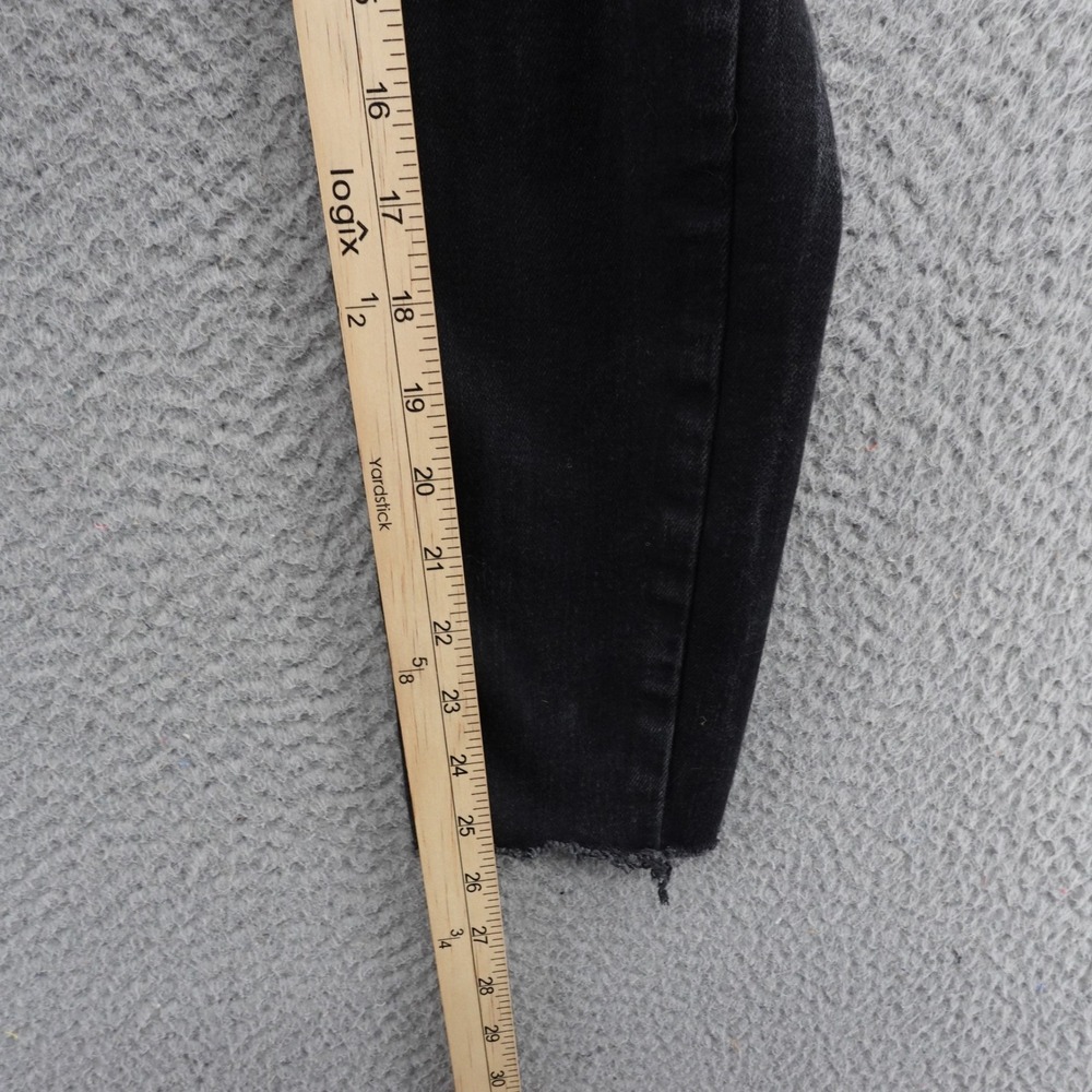 We The Free People Skinny Jeans‎ 27 Black Womens Button Fly Distressed Raw Hem - Picture 9 of 15